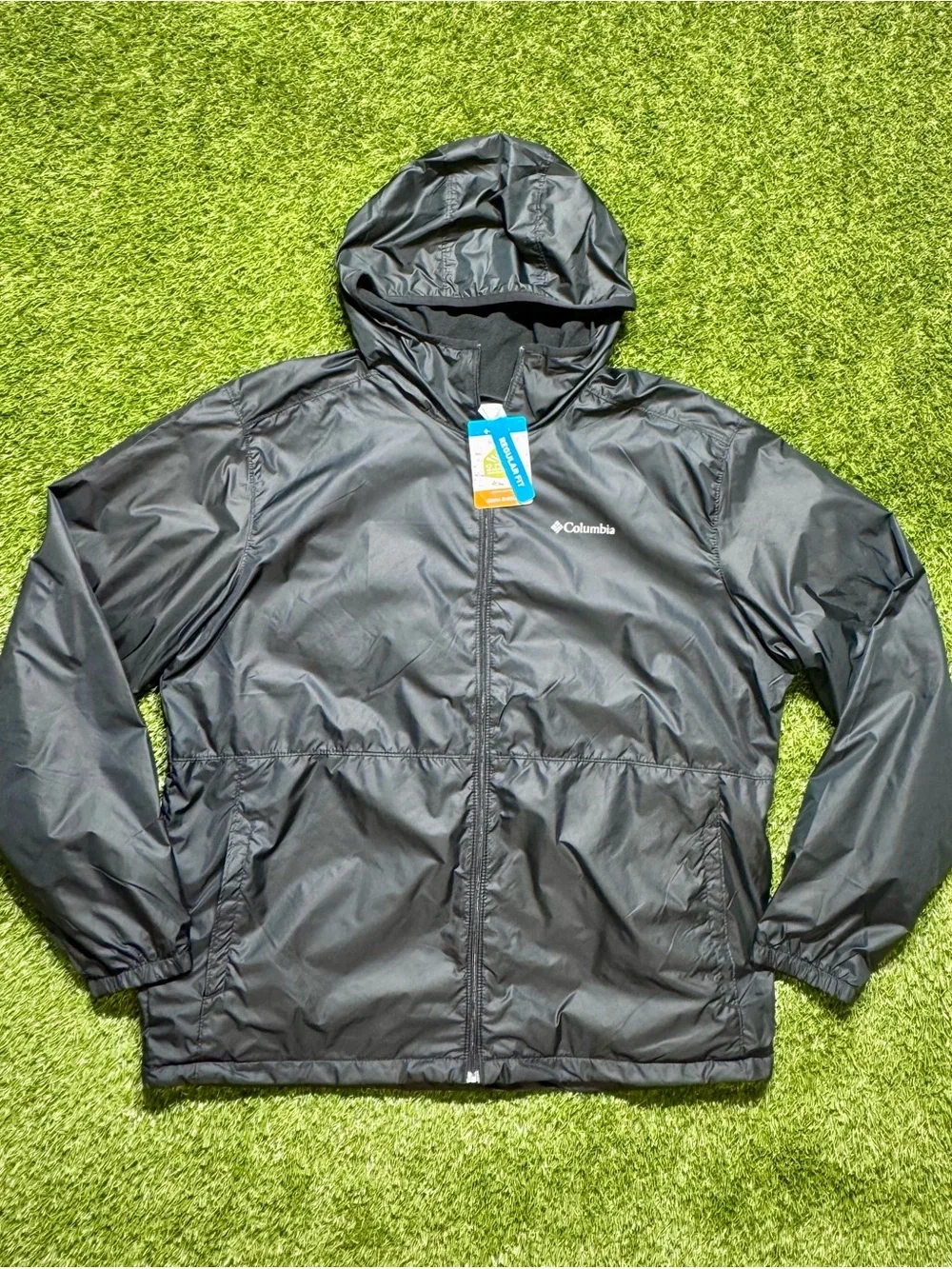 Columbia Omni-Shield Hooded Full Zip Windbreaker Jacket Men’s Large Black NWT